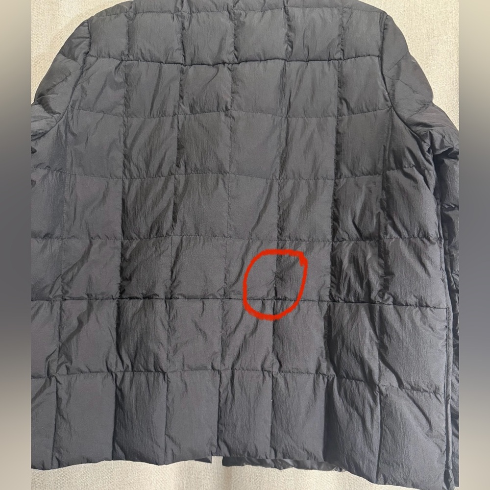 Trina Turk Lightweight Quilted Down Jacket Black Snap Front Minimalist Coat L - Picture 12 of 13